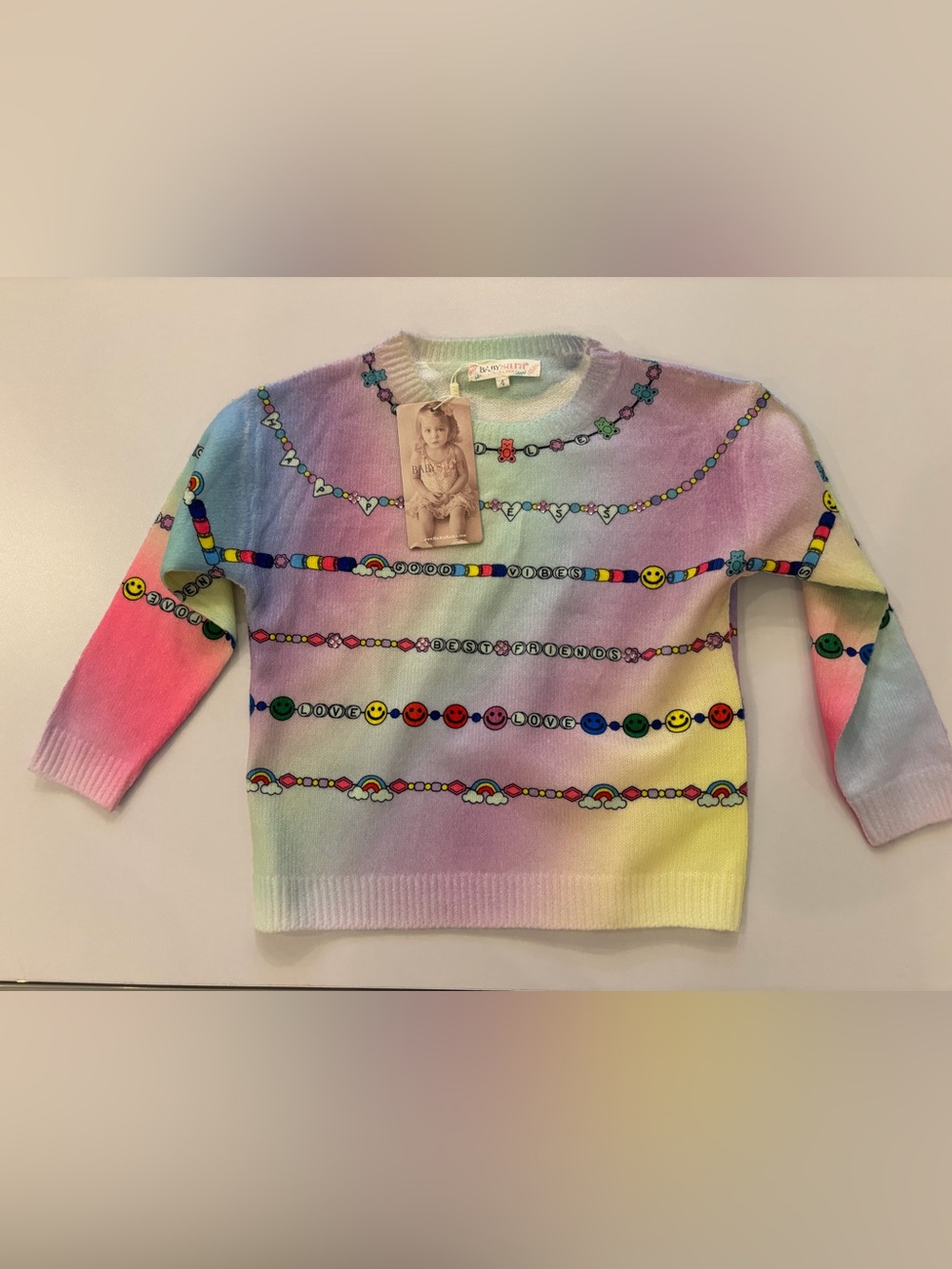 Pastel Rainbow 'Good Vibes' kids Sweater